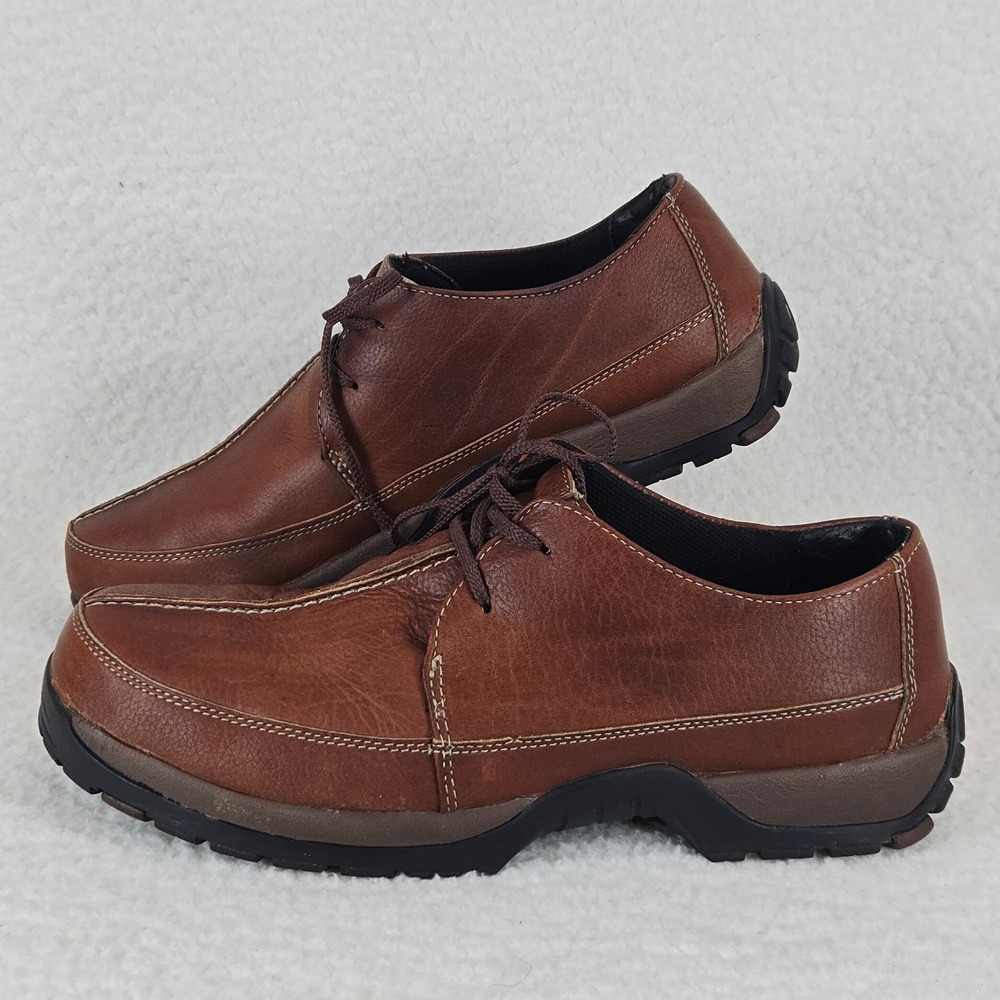 Vintage 90s Roper Dean Brown Leather Moc Toe Shoes Men's 14 Rugged Gorpcore Work